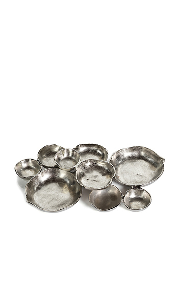  The Favorites Conjunto De Nueve Cuencos Redondos Para Servir Cluster Of Nine Round Serving Bowls En Color Plateado Metálico Talla All . 