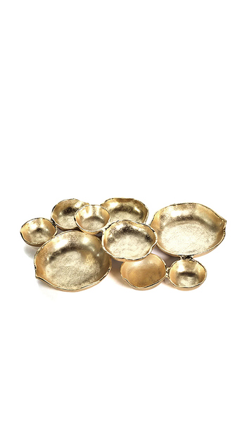  The Favorites Conjunto De Nueve Cuencos Redondos Para Servir Cluster Of Nine Round Serving Bowls En Color Bronce Metálico Talla All . 