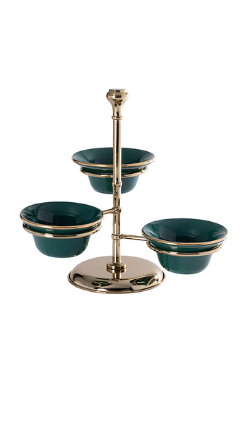  The Favorites Juego De Cuencos Para Condimentos De 3 Niveles Monte Napoleone Monte Napoleone 3-tier Condiment Bowl Set En Color Verde Oscuro Talla All 