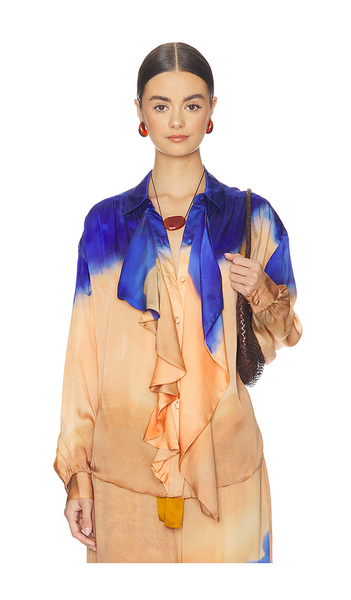  Ulla Johnson Gesture Long Sleeve Silk Blouse En Color Peach,royal Talla 0  (también En 10, 12, 2, 4, 6, 8). 