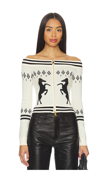  Understated Leather X Revolve Horse Girl Cardigan En Color Negro, Blanco Talla L  (también En M, S, Xs). 