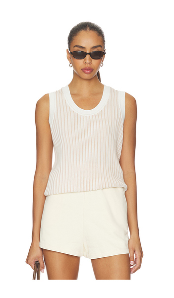  Varley Camiseta De Tirantes De Punto Aldcroft En Color White,nude Talla L  (también En M, S, Xl, Xs). 