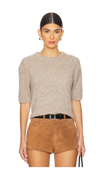  W. Cashmere Top De Punto Con Detalle De Mangas Abullonadas Brenda En Color Marrón Talla L  (también En S). 