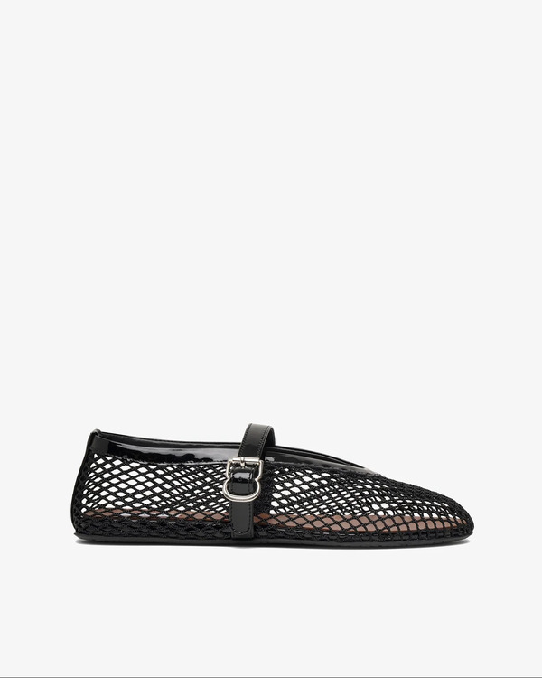  Alaïa Black Mesh Ballet Flats 