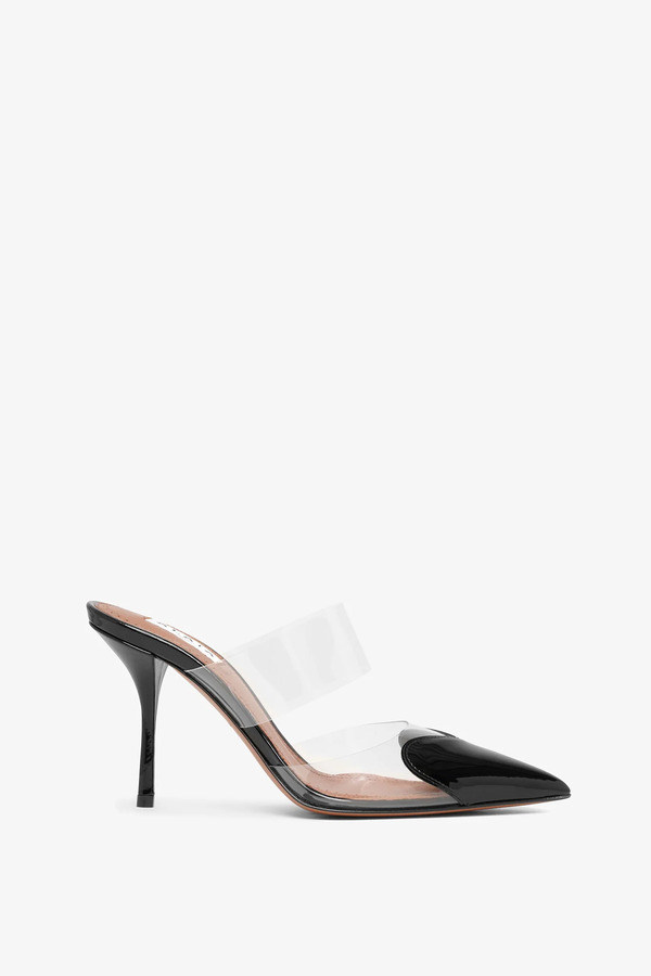  Alaïa Mule Coeur 90 Patent Black Mules 