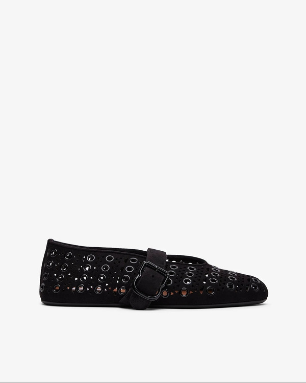  Alaïa Vienne Black Suede Ballet Flats 