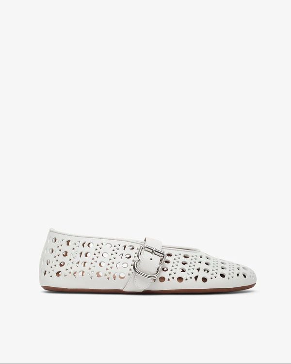  Alaïa Vienne White Leather Ballet Flats 