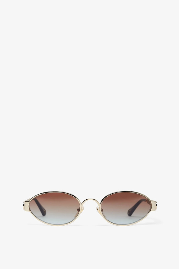  Chloé Aly Gold Brown Sunglasses 