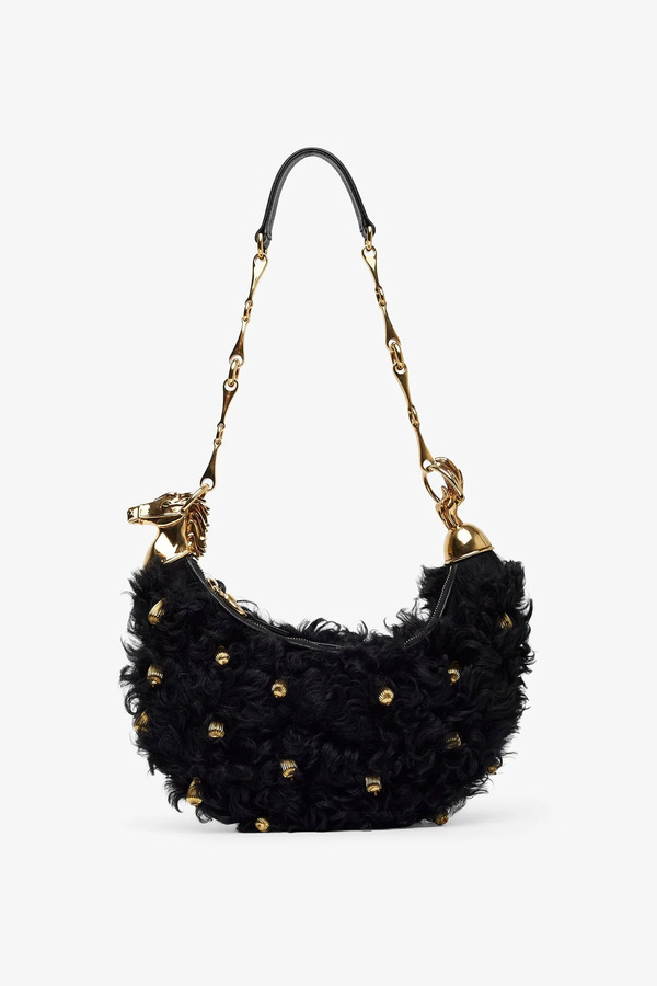  Chloé Chain Horse Black Shoulder Bag 