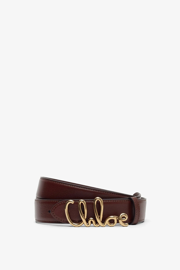  Chloé Chloe Iconic Brown Leather Belt 