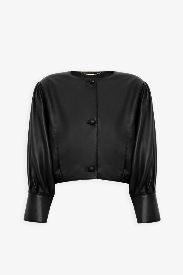  Chloé Cropped Blouson Leather Jacket 