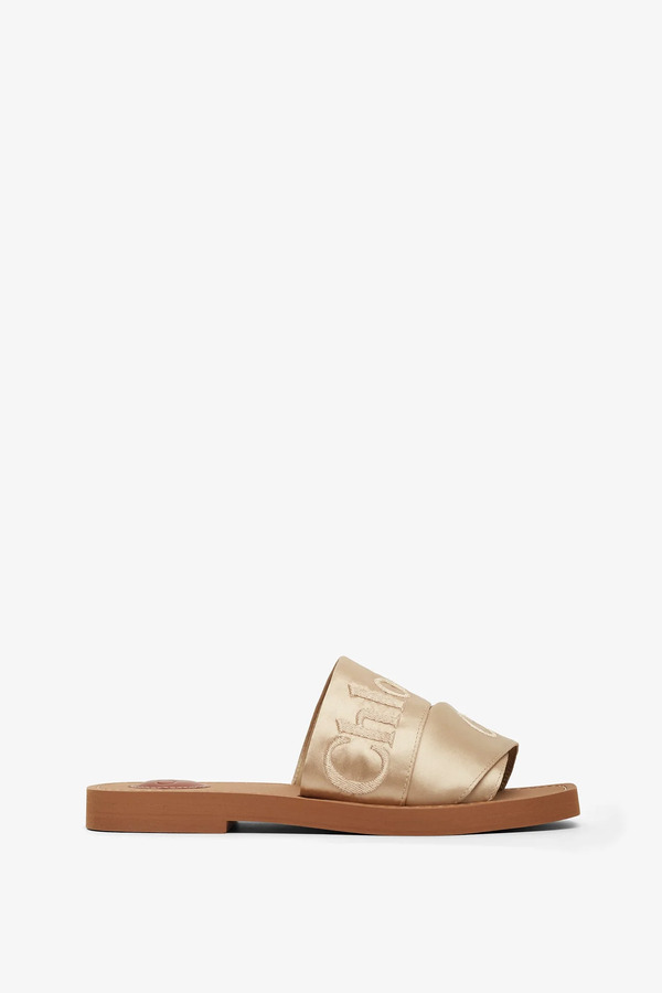  Chloé Woody Light Beige Slides 