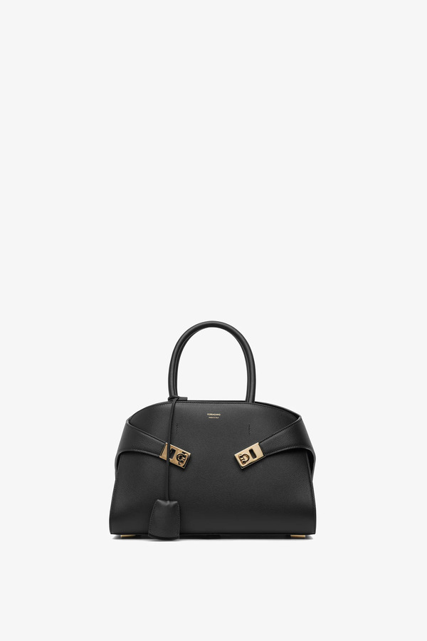  Ferragamo Hug Black Small Top Handle Bag 