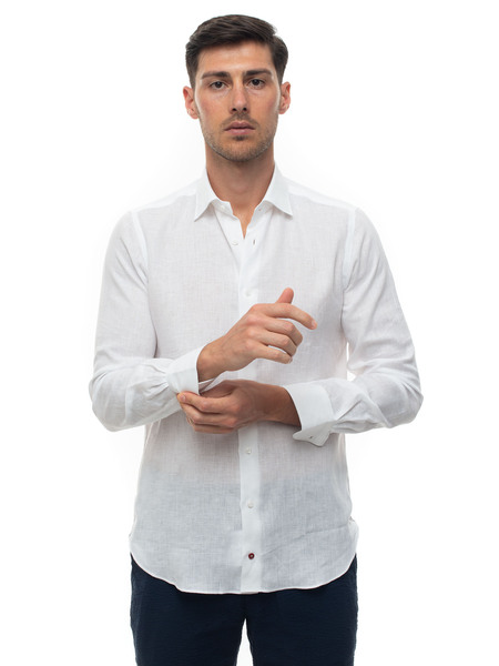 Camicia Lino Manica Lunga 