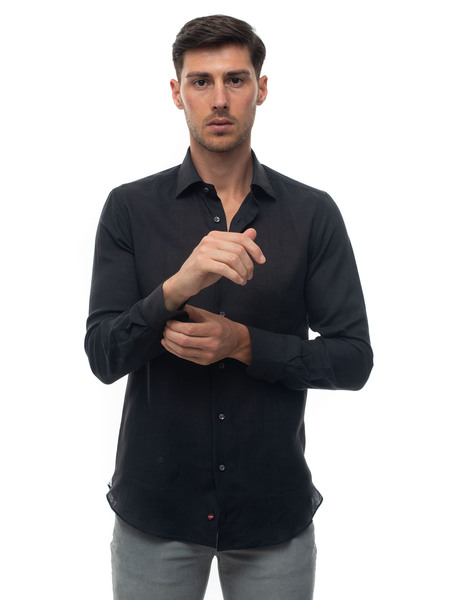  Camicia Lino Manica Lunga 