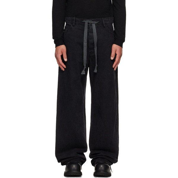  A Diciannoveventitre Black Washed Oversized Jeans 