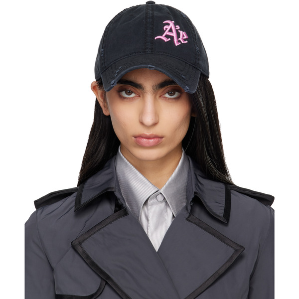  Aaron Esh Black 'ae' Cap 