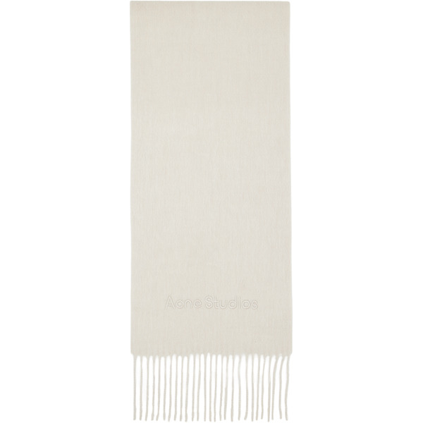 Acne Studios Beige Wool Logo Scarf 