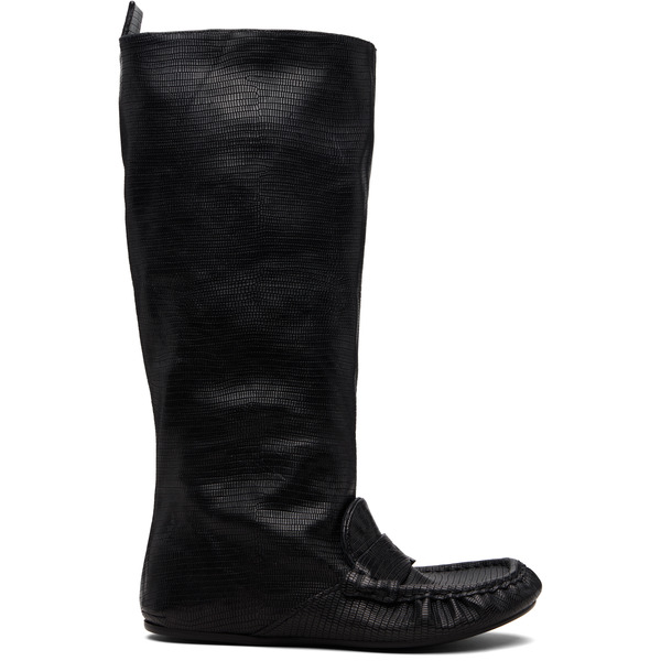  Acne Studios Black Slouch Saddle Tall Boots 