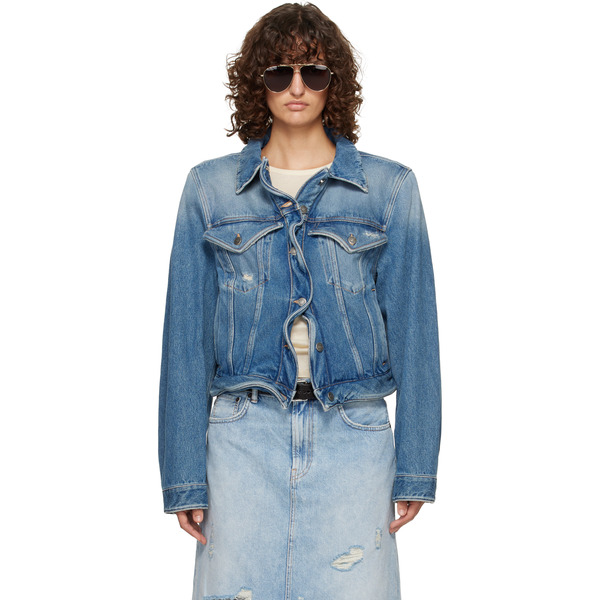  Acne Studios Blue Wavy Denim Jacket 