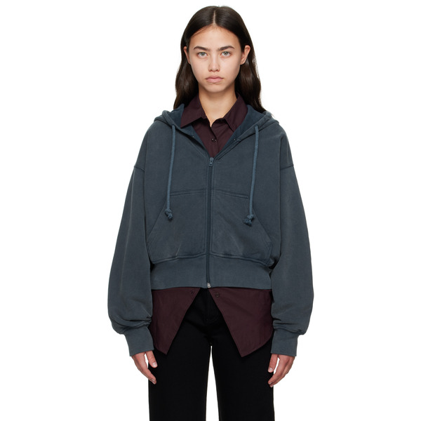  Acne Studios Blue Zipper Hoodie 