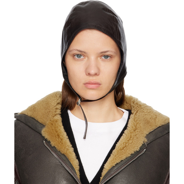  Acne Studios Brown Lambskin Hat 