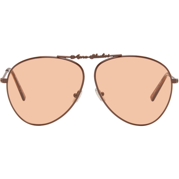  Acne Studios Brown Metal Aviator Sunglasses 