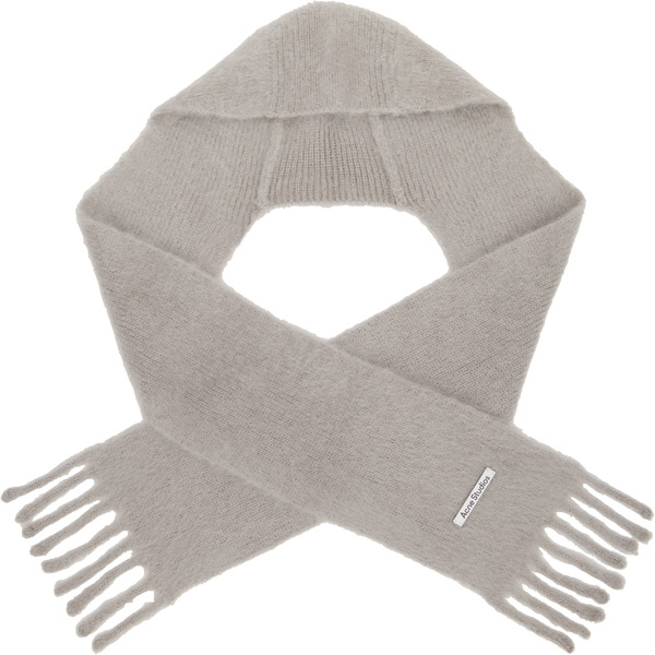  Acne Studios Gray Mohair Hood Scarf 