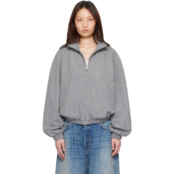  Acne Studios Gray Technical Check Jacket 