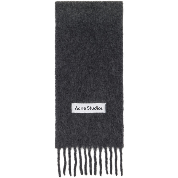  Acne Studios Gray Wool Fringe Scarf 