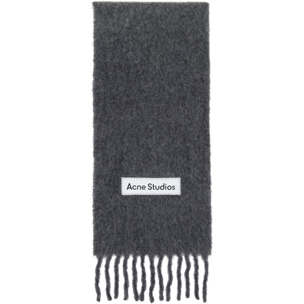  Acne Studios Gray Wool Fringe Scarf 