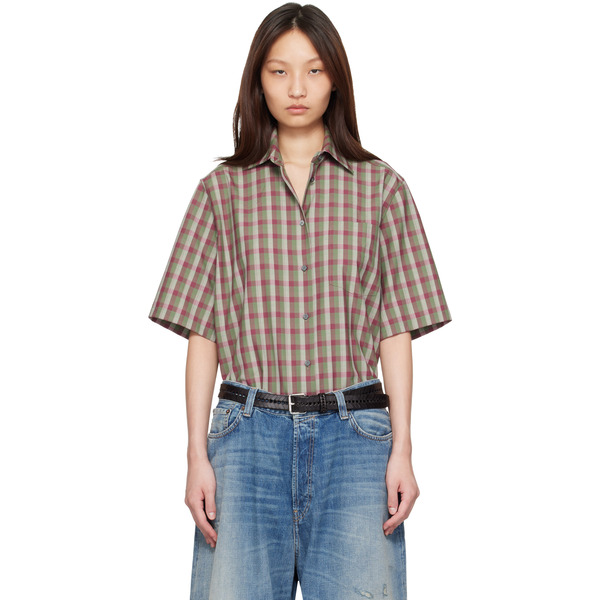  Acne Studios Green & Purple Check Button-up Shirt 