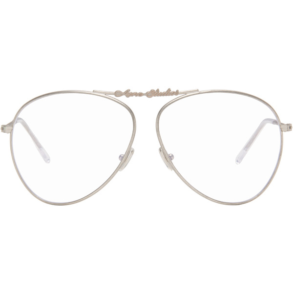  Acne Studios Silver Metal Aviator Glasses 