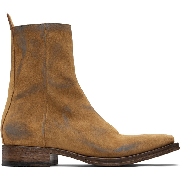  Acne Studios Tan Suede Ankle Boots 