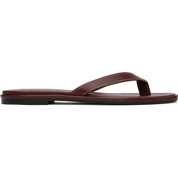  Aeyde Burgundy Melody Leather Toe-post Flip-flops 