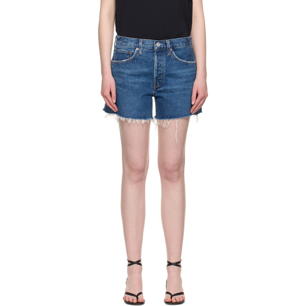  Agolde Blue Parker Long Denim Shorts 