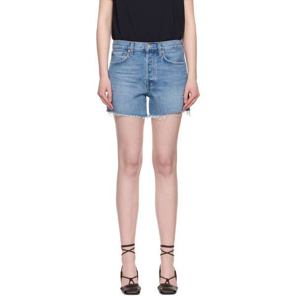  Agolde Blue Parker Long Denim Shorts 
