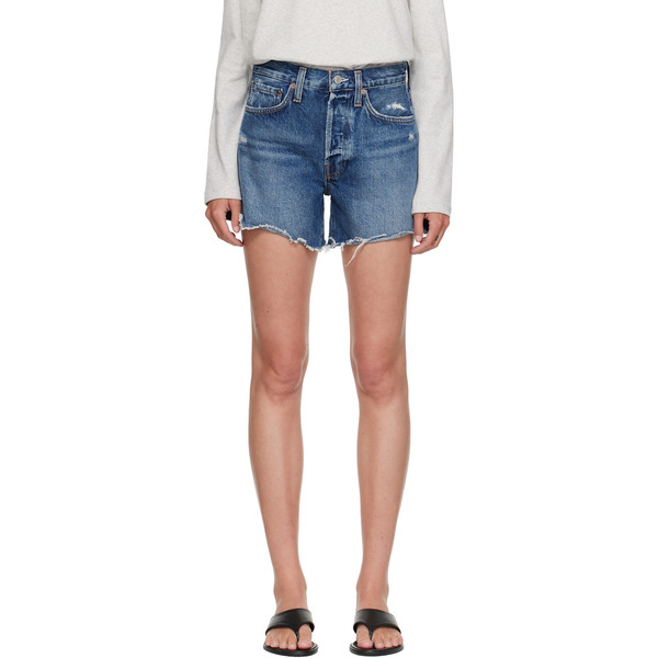  Agolde Blue Parker Long Denim Shorts 