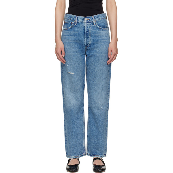  Agolde Blue 90's Mid Rise Straight Jeans 