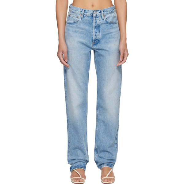  Agolde Blue 90's Mid Rise Straight Jeans 