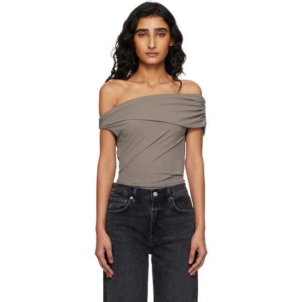  Agolde Taupe Sherilyn Bodysuit 