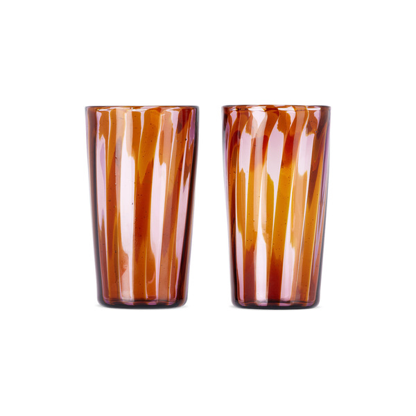  Akua Objects Brown & Pink Small Augusta Glass Set 