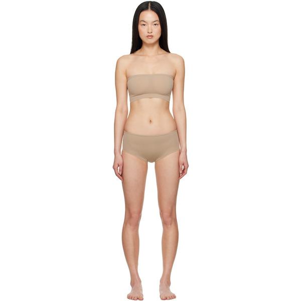  Alaïa Beige Second Skin Bra & Briefs Set 