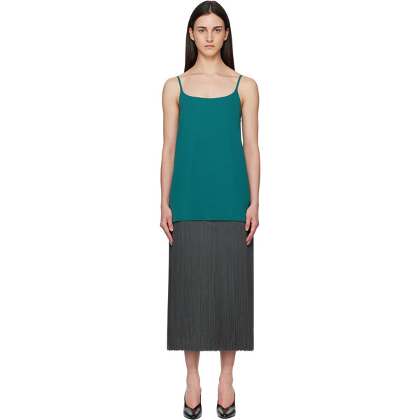  Alaïa Blue & Gray Fringed Slip Minidress 