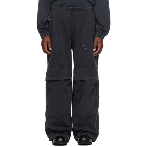  Alexander Wang Black Articulated Mid-rise Cargo Sweatpants 