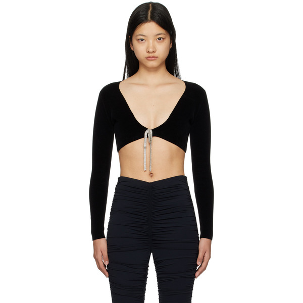  Alexander Wang Black Cropped Cardigan 