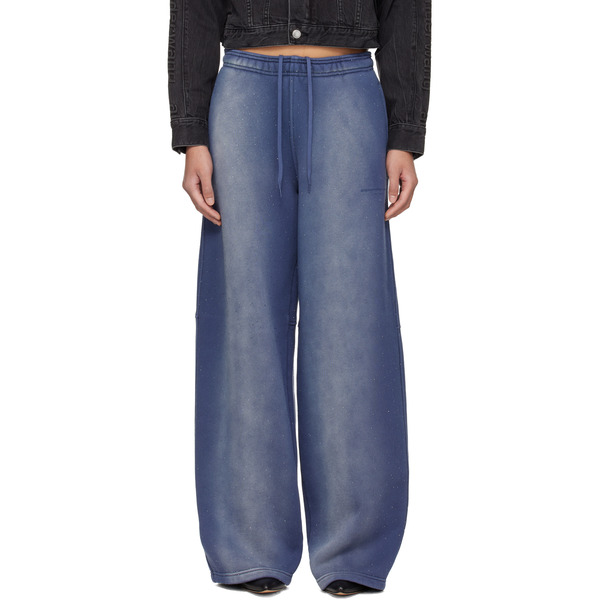  Alexander Wang Navy Allover Hotfix Mid-rise Sweatpants 