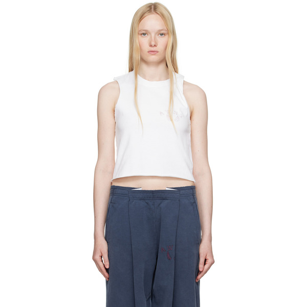  Alexanderwang.t White Logo Muscle Tank Top 