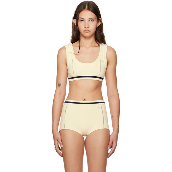  Ambush Off-white Contrast Stitch Bra Top 