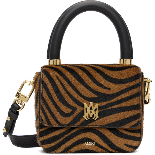  Amiri Brown & Black Micro Ma Zebra Bag 